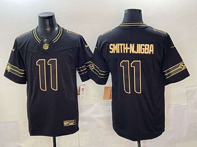 Men 2026 Seattle Seahawks #11 Smith-Hjigba Black gold 3th generations Nike Limited NFL Jersey style 001->seattle seahawks->NFL Jersey